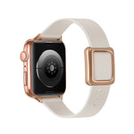 Magnetisches Armband mit quadratischer Dornschließe in Roségold für Apple Watch Series 7 (45 mm), 6, SE, 5, 4 (44 mm), 3, 2, 1 (42 mm), 7 (41 mm), 6, SE, 5, 4 (40 mm) und 3, 2, 1 (38 mm)