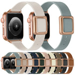 Magnetisches Armband mit quadratischer Dornschließe in Roségold für Apple Watch Series 7 (45 mm), 6, SE, 5, 4 (44 mm), 3, 2, 1 (42 mm), 7 (41 mm), 6, SE, 5, 4 (40 mm) und 3, 2, 1 (38 mm)