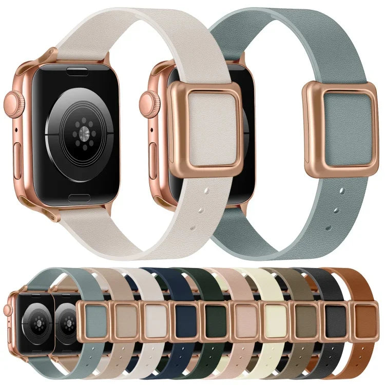 Magnetisches Armband mit quadratischer Dornschließe in Roségold für Apple Watch Series 7 (45 mm), 6, SE, 5, 4 (44 mm), 3, 2, 1 (42 mm), 7 (41 mm), 6, SE, 5, 4 (40 mm) und 3, 2, 1 (38 mm)