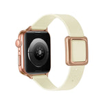 Magnetisches Armband mit quadratischer Dornschließe in Roségold für Apple Watch Series 7 (45 mm), 6, SE, 5, 4 (44 mm), 3, 2, 1 (42 mm), 7 (41 mm), 6, SE, 5, 4 (40 mm) und 3, 2, 1 (38 mm)