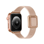 Magnetisches Armband mit quadratischer Dornschließe in Roségold für Apple Watch Series 7 (45 mm), 6, SE, 5, 4 (44 mm), 3, 2, 1 (42 mm), 7 (41 mm), 6, SE, 5, 4 (40 mm) und 3, 2, 1 (38 mm)