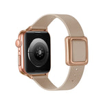 Magnetisches Armband mit quadratischer Dornschließe in Roségold für Apple Watch Series 7 (45 mm), 6, SE, 5, 4 (44 mm), 3, 2, 1 (42 mm), 7 (41 mm), 6, SE, 5, 4 (40 mm) und 3, 2, 1 (38 mm)