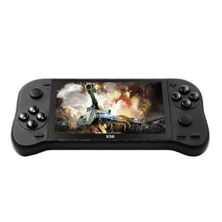 X50 Handheld-Retro-Spielkonsole mit 5,1-Zoll-Bildschirm, 8 GB Speicher und über 6000 Spielen, X50 / Schwarz, X50 / Rot+Blau