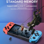 X50 Handheld-Retro-Spielkonsole mit 5,1-Zoll-Bildschirm, 8 GB Speicher und über 6000 Spielen, X50 / Schwarz, X50 / Rot+Blau