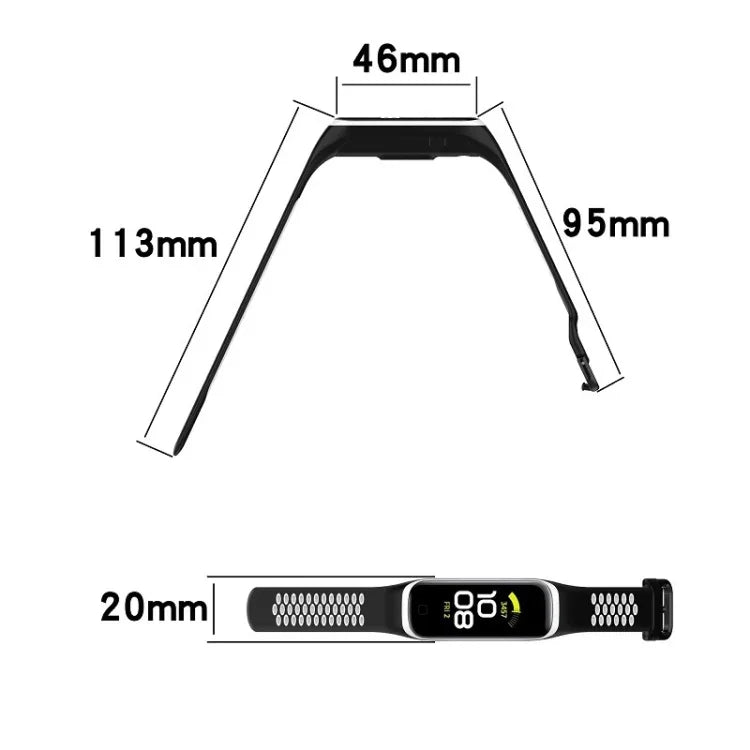 SM-R220 Two-color Silicone Watch Band, For Samsung Galaxy Fit 2