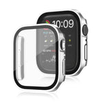 Wasserdichter 2-in-1-PC-Rahmen + Schutzhülle aus gehärtetem Glas, für Apple Watch Series 9/8/7 (45 mm), Apple Watch Series 9/8/7 (41 mm), Apple Watch Series 6/5/4/SE (44 mm) und Apple Watch Series 6/5/4/SE (40 mm)