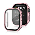 Wasserdichter 2-in-1-PC-Rahmen + Schutzhülle aus gehärtetem Glas, für Apple Watch Series 9/8/7 (45 mm), Apple Watch Series 9/8/7 (41 mm), Apple Watch Series 6/5/4/SE (44 mm) und Apple Watch Series 6/5/4/SE (40 mm)