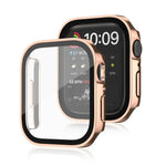 Wasserdichter 2-in-1-PC-Rahmen + Schutzhülle aus gehärtetem Glas, für Apple Watch Series 9/8/7 (45 mm), Apple Watch Series 9/8/7 (41 mm), Apple Watch Series 6/5/4/SE (44 mm) und Apple Watch Series 6/5/4/SE (40 mm)