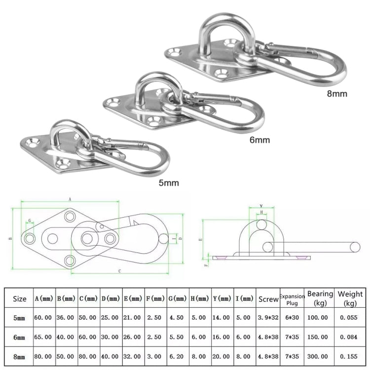 Sandsack Deckenhaken Heavy Duty Schaukelaufhänger, 2 STK 5mm 304 Edelstahl, 2 STK 5mm 316 Edelstahl, 2 STK 6mm 304 Edelstahl, 2 STK 6mm 316 Edelstahl, 2 STK 8mm 304 Edelstahl, 2 STK 8mm 316 Edelstahl