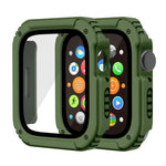 2-in-1-Schutzfolie aus gehärtetem Glas für Apple Watch Series 9/8/7 (45 mm), Apple Watch Series 9/8/7 (41 mm), Apple Watch Series 6/5/4/SE (44 mm), Apple Watch Series 6/5/4/SE (40 mm), Apple Watch Series 3, 2 und 1 (42 mm)...