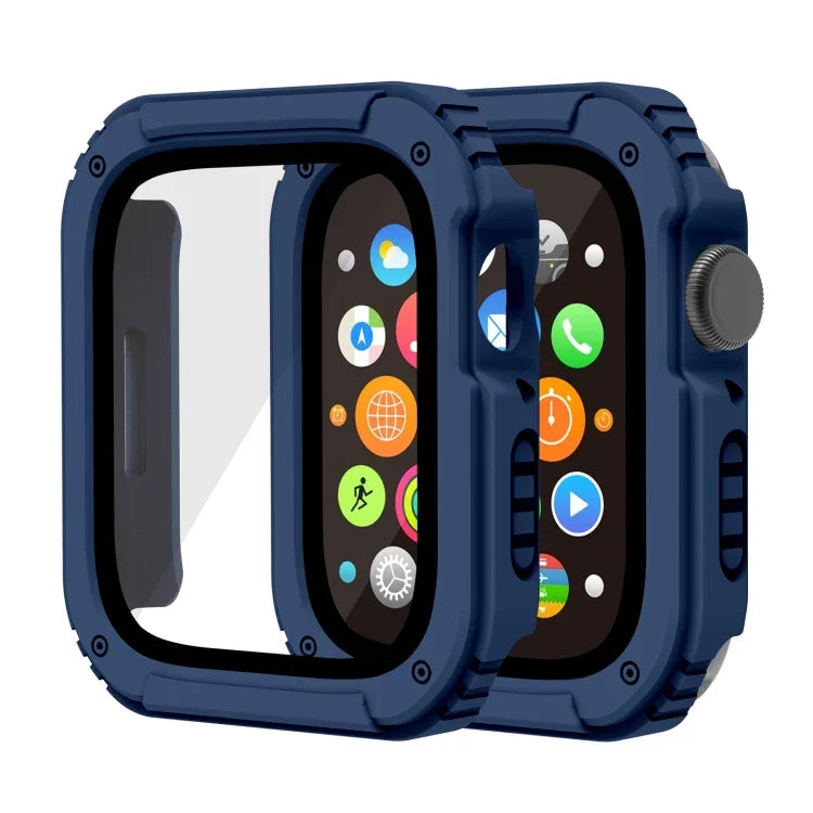 2-in-1-Schutzfolie aus gehärtetem Glas für Apple Watch Series 9/8/7 (45 mm), Apple Watch Series 9/8/7 (41 mm), Apple Watch Series 6/5/4/SE (44 mm), Apple Watch Series 6/5/4/SE (40 mm), Apple Watch Series 3, 2 und 1 (42 mm)...