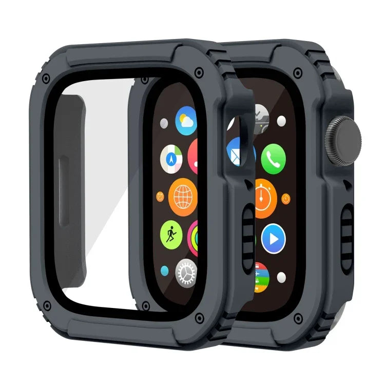 2-in-1-Schutzfolie aus gehärtetem Glas für Apple Watch Series 9/8/7 (45 mm), Apple Watch Series 9/8/7 (41 mm), Apple Watch Series 6/5/4/SE (44 mm), Apple Watch Series 6/5/4/SE (40 mm), Apple Watch Series 3, 2 und 1 (42 mm)...