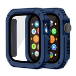 2-in-1-Schutzfolie aus gehärtetem Glas für Apple Watch Series 9/8/7 (45 mm), Apple Watch Series 9/8/7 (41 mm), Apple Watch Series 6/5/4/SE (44 mm), Apple Watch Series 6/5/4/SE (40 mm), Apple Watch Series 3, 2 und 1 (42 mm)...