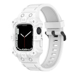 Integriertes Silikonarmband für Apple Watch Series 7 (45 mm), 6, SE, 5 und 4 (44 mm), 3, 2 und 1 (42 mm), 7 (41 mm), 6, SE, 5 und 4 (40 mm) sowie 3, 2 und 1 (38 mm)