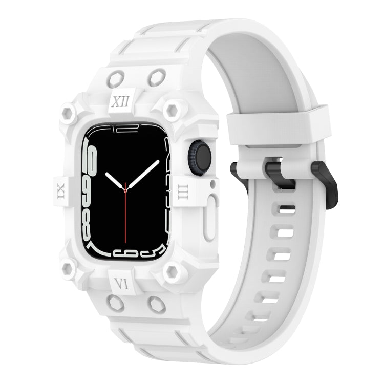 Integriertes Silikonarmband für Apple Watch Series 7 (45 mm), 6, SE, 5 und 4 (44 mm), 3, 2 und 1 (42 mm), 7 (41 mm), 6, SE, 5 und 4 (40 mm) sowie 3, 2 und 1 (38 mm)