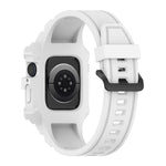 Integriertes Silikonarmband für Apple Watch Series 7 (45 mm), 6, SE, 5 und 4 (44 mm), 3, 2 und 1 (42 mm), 7 (41 mm), 6, SE, 5 und 4 (40 mm) sowie 3, 2 und 1 (38 mm)