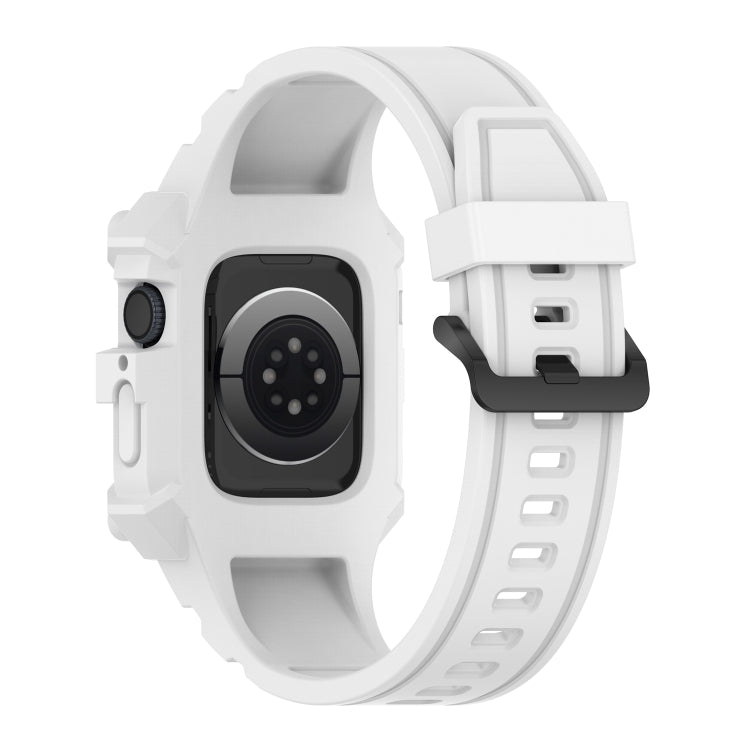 Integriertes Silikonarmband für Apple Watch Series 7 (45 mm), 6, SE, 5 und 4 (44 mm), 3, 2 und 1 (42 mm), 7 (41 mm), 6, SE, 5 und 4 (40 mm) sowie 3, 2 und 1 (38 mm)