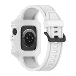 Integriertes Silikonarmband für Apple Watch Series 7 (45 mm), 6, SE, 5 und 4 (44 mm), 3, 2 und 1 (42 mm), 7 (41 mm), 6, SE, 5 und 4 (40 mm) sowie 3, 2 und 1 (38 mm)
