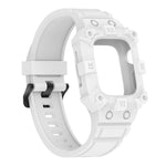 Integriertes Silikonarmband für Apple Watch Series 7 (45 mm), 6, SE, 5 und 4 (44 mm), 3, 2 und 1 (42 mm), 7 (41 mm), 6, SE, 5 und 4 (40 mm) sowie 3, 2 und 1 (38 mm)