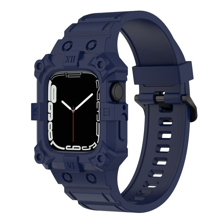 Integriertes Silikonarmband für Apple Watch Series 7 (45 mm), 6, SE, 5 und 4 (44 mm), 3, 2 und 1 (42 mm), 7 (41 mm), 6, SE, 5 und 4 (40 mm) sowie 3, 2 und 1 (38 mm)