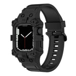 Integriertes Silikonarmband für Apple Watch Series 7 (45 mm), 6, SE, 5 und 4 (44 mm), 3, 2 und 1 (42 mm), 7 (41 mm), 6, SE, 5 und 4 (40 mm) sowie 3, 2 und 1 (38 mm)