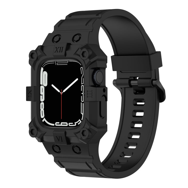 Integriertes Silikonarmband für Apple Watch Series 7 (45 mm), 6, SE, 5 und 4 (44 mm), 3, 2 und 1 (42 mm), 7 (41 mm), 6, SE, 5 und 4 (40 mm) sowie 3, 2 und 1 (38 mm)