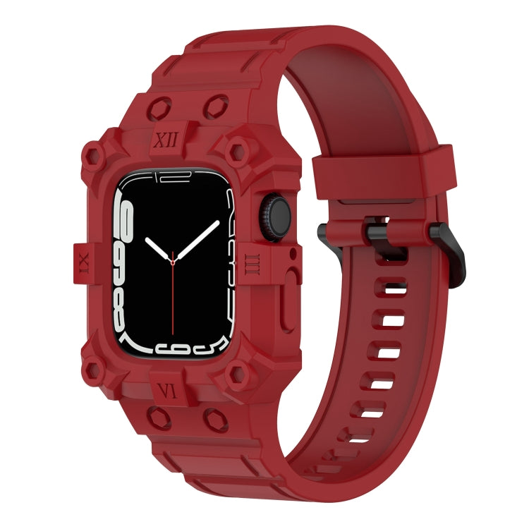 Integriertes Silikonarmband für Apple Watch Series 7 (45 mm), 6, SE, 5 und 4 (44 mm), 3, 2 und 1 (42 mm), 7 (41 mm), 6, SE, 5 und 4 (40 mm) sowie 3, 2 und 1 (38 mm)