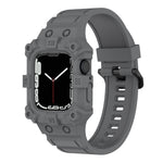 Integriertes Silikonarmband für Apple Watch Series 7 (45 mm), 6, SE, 5 und 4 (44 mm), 3, 2 und 1 (42 mm), 7 (41 mm), 6, SE, 5 und 4 (40 mm) sowie 3, 2 und 1 (38 mm)