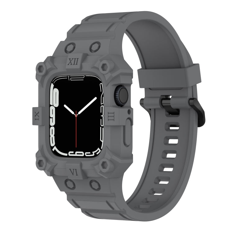 Integriertes Silikonarmband für Apple Watch Series 7 (45 mm), 6, SE, 5 und 4 (44 mm), 3, 2 und 1 (42 mm), 7 (41 mm), 6, SE, 5 und 4 (40 mm) sowie 3, 2 und 1 (38 mm)