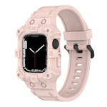 Integriertes Silikonarmband für Apple Watch Series 7 (45 mm), 6, SE, 5 und 4 (44 mm), 3, 2 und 1 (42 mm), 7 (41 mm), 6, SE, 5 und 4 (40 mm) sowie 3, 2 und 1 (38 mm)