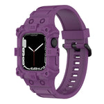 Integriertes Silikonarmband für Apple Watch Series 7 (45 mm), 6, SE, 5 und 4 (44 mm), 3, 2 und 1 (42 mm), 7 (41 mm), 6, SE, 5 und 4 (40 mm) sowie 3, 2 und 1 (38 mm)