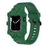 Integriertes Silikonarmband für Apple Watch Series 7 (45 mm), 6, SE, 5 und 4 (44 mm), 3, 2 und 1 (42 mm), 7 (41 mm), 6, SE, 5 und 4 (40 mm) sowie 3, 2 und 1 (38 mm)