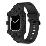 Integriertes Silikonarmband für Apple Watch Series 7 (45 mm), 6, SE, 5 und 4 (44 mm), 3, 2 und 1 (42 mm), 7 (41 mm), 6, SE, 5 und 4 (40 mm) sowie 3, 2 und 1 (38 mm)
