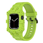 Integriertes Silikonarmband für Apple Watch Series 7 (45 mm), 6, SE, 5 und 4 (44 mm), 3, 2 und 1 (42 mm), 7 (41 mm), 6, SE, 5 und 4 (40 mm) sowie 3, 2 und 1 (38 mm)