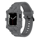 Integriertes Silikonarmband für Apple Watch Series 7 (45 mm), 6, SE, 5 und 4 (44 mm), 3, 2 und 1 (42 mm), 7 (41 mm), 6, SE, 5 und 4 (40 mm) sowie 3, 2 und 1 (38 mm)
