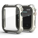 2-in-1 PC Rahmen + Displayschutzfolie aus gehärtetem Glas Schutzhülle, für Apple Watch Series 9 / 8 / 7 41mm, für Apple Watch Series 9 / 8 / 7 45mm