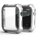 2-in-1 PC Rahmen + Displayschutzfolie aus gehärtetem Glas Schutzhülle, für Apple Watch Series 9 / 8 / 7 41mm, für Apple Watch Series 9 / 8 / 7 45mm