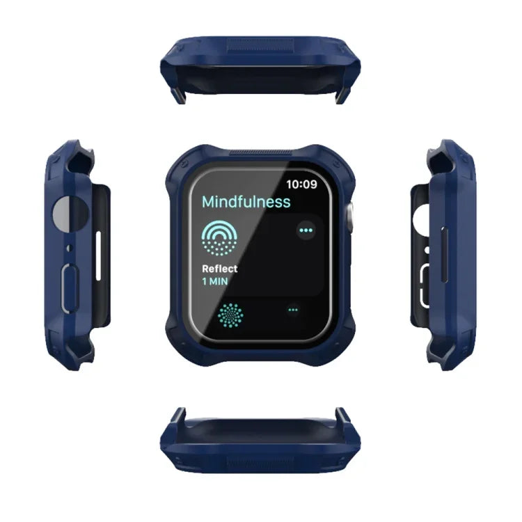 2-in-1 PC Rahmen + Displayschutzfolie aus gehärtetem Glas Schutzhülle, für Apple Watch Series 9 / 8 / 7 41mm, für Apple Watch Series 9 / 8 / 7 45mm