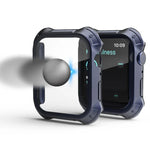 2-in-1 PC Rahmen + Displayschutzfolie aus gehärtetem Glas Schutzhülle, für Apple Watch Series 9 / 8 / 7 41mm, für Apple Watch Series 9 / 8 / 7 45mm