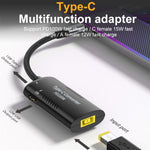 + Type-C + USB Buchse zu Type-C Multifunktionsadapter, DC5521 / 5525, DC7406, DC7909, Quadratischer Anschluss