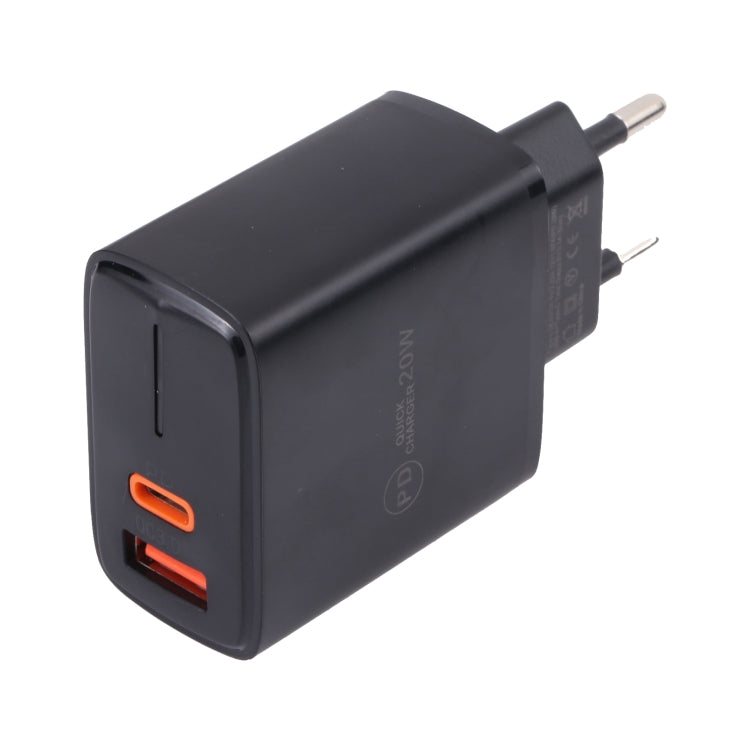 LZ-1130 PD 20W Typ-C+QC 3.0 USB-Schnellladegerät, 20W EU-Stecker, 20W US-Stecker