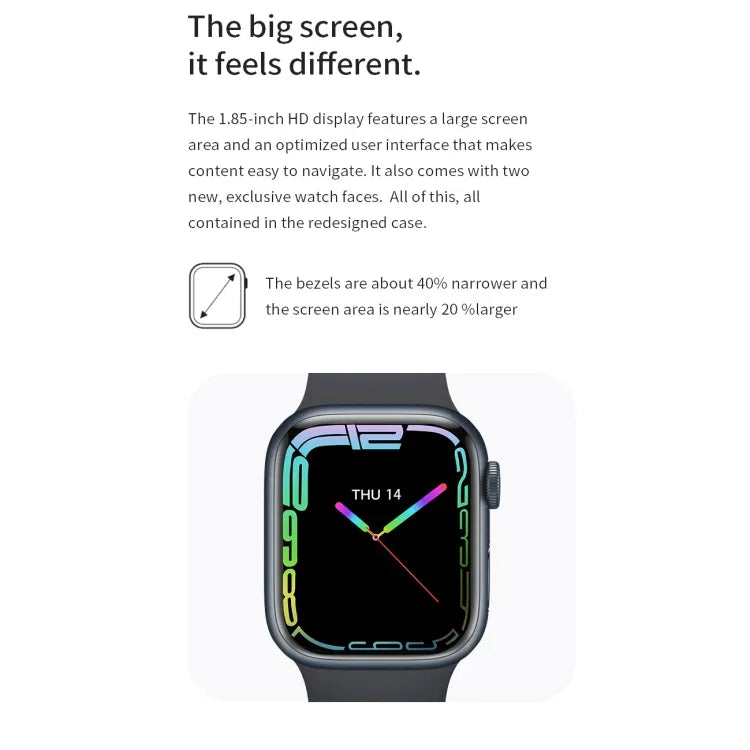 Watch 8 Max 1,85 Zoll Kabelloses Laden Bluetooth Anruf NFC Smartwatch