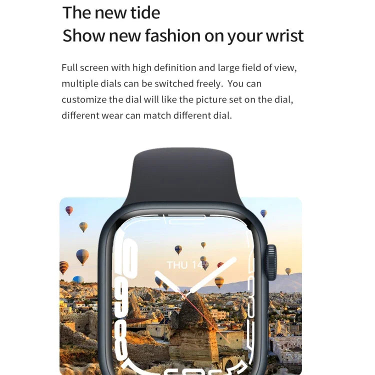 Watch 8 Max 1,85 Zoll Kabelloses Laden Bluetooth Anruf NFC Smartwatch