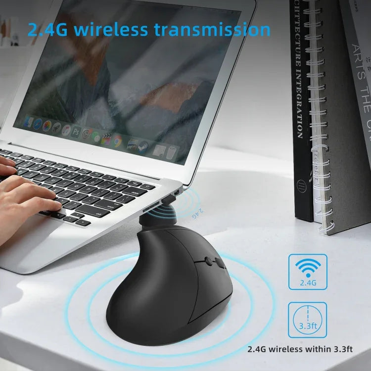 X10 2,4G Kabellose, wiederaufladbare, vertikale, ergonomische Gaming-Maus, X10 wiederaufladbar (Schwarz), X10 wiederaufladbar (Grau)