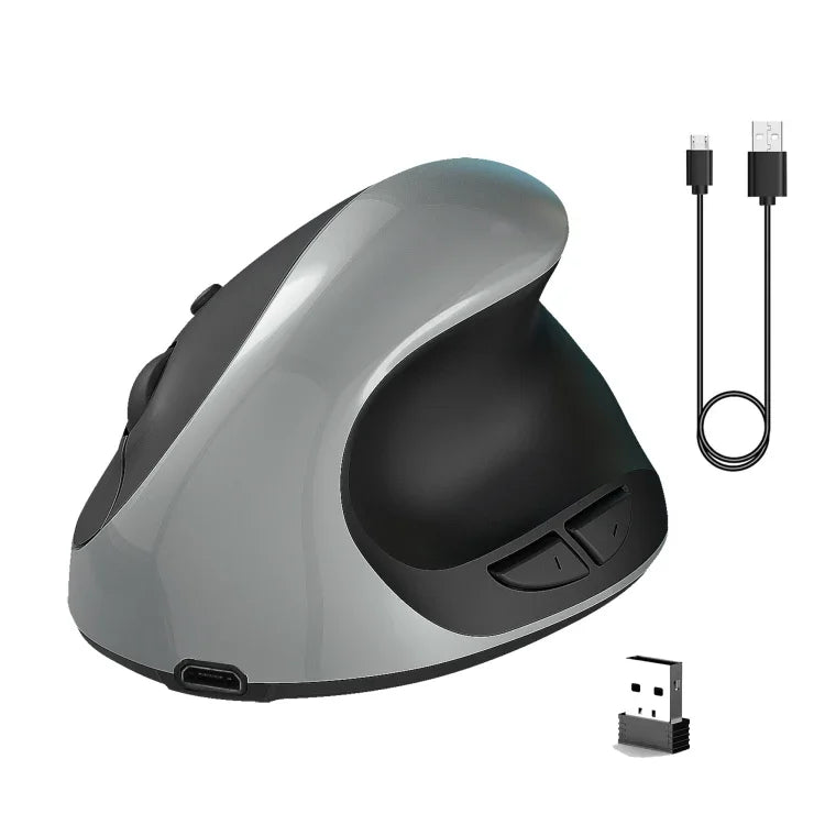 X10 2,4G Kabellose, wiederaufladbare, vertikale, ergonomische Gaming-Maus, X10 wiederaufladbar (Schwarz), X10 wiederaufladbar (Grau)