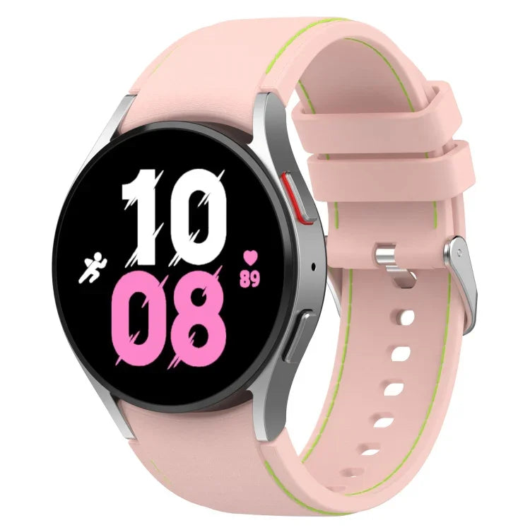 Universelles Silikonarmband in Lederoptik, für Samsung Galaxy Watch5 / Watch5 Pro / Watch4