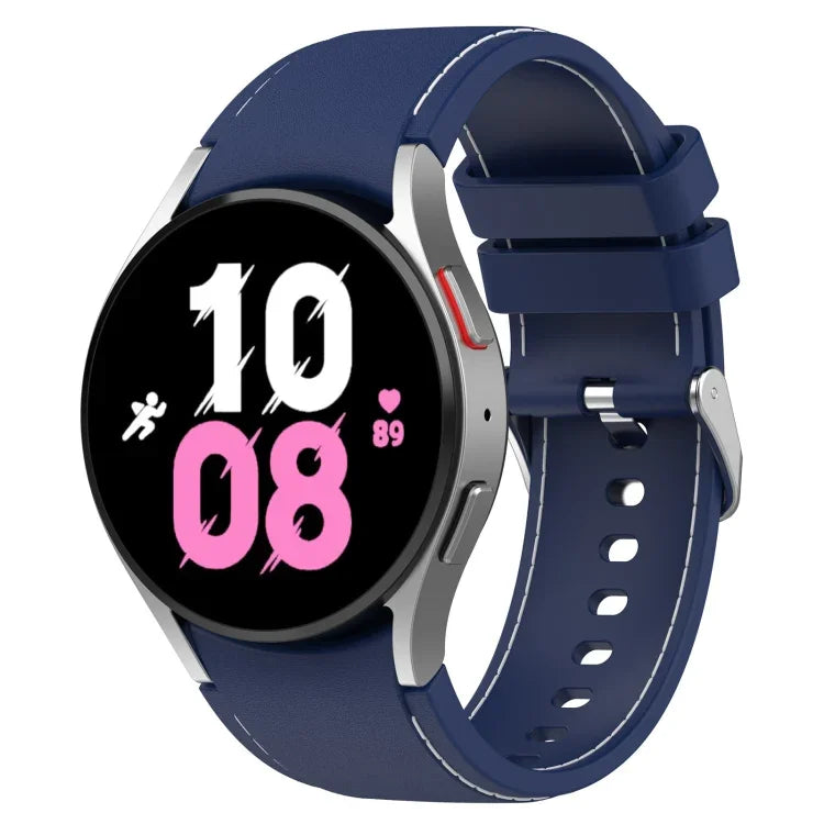 Universelles Silikonarmband in Lederoptik, für Samsung Galaxy Watch5 / Watch5 Pro / Watch4