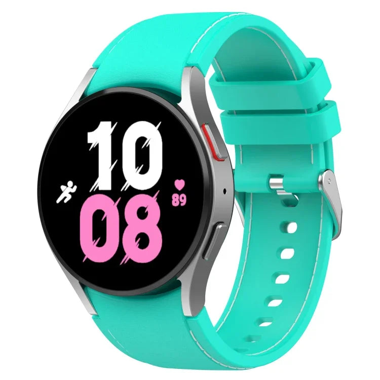 Universelles Silikonarmband in Lederoptik, für Samsung Galaxy Watch5 / Watch5 Pro / Watch4