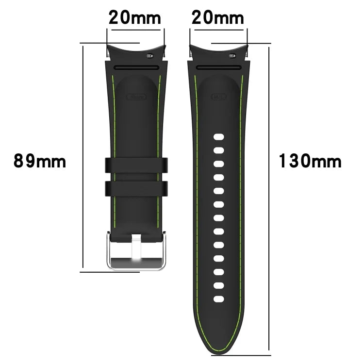 Universelles Silikonarmband in Lederoptik, für Samsung Galaxy Watch5 / Watch5 Pro / Watch4
