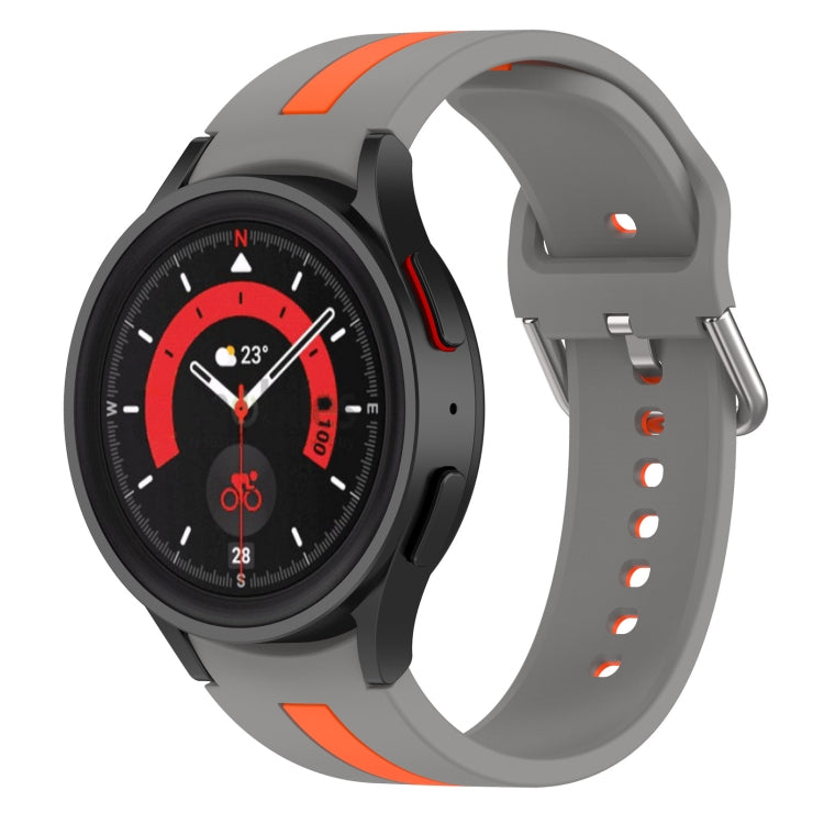 Zweifarbiges Streifen-Silikon-Armband, für Samsung Galaxy Watch5 / Watch5 Pro